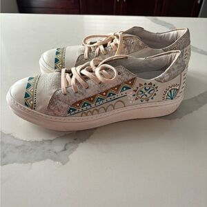 Karma of Charm hand painted leather sneakers size 9.5 or 42
